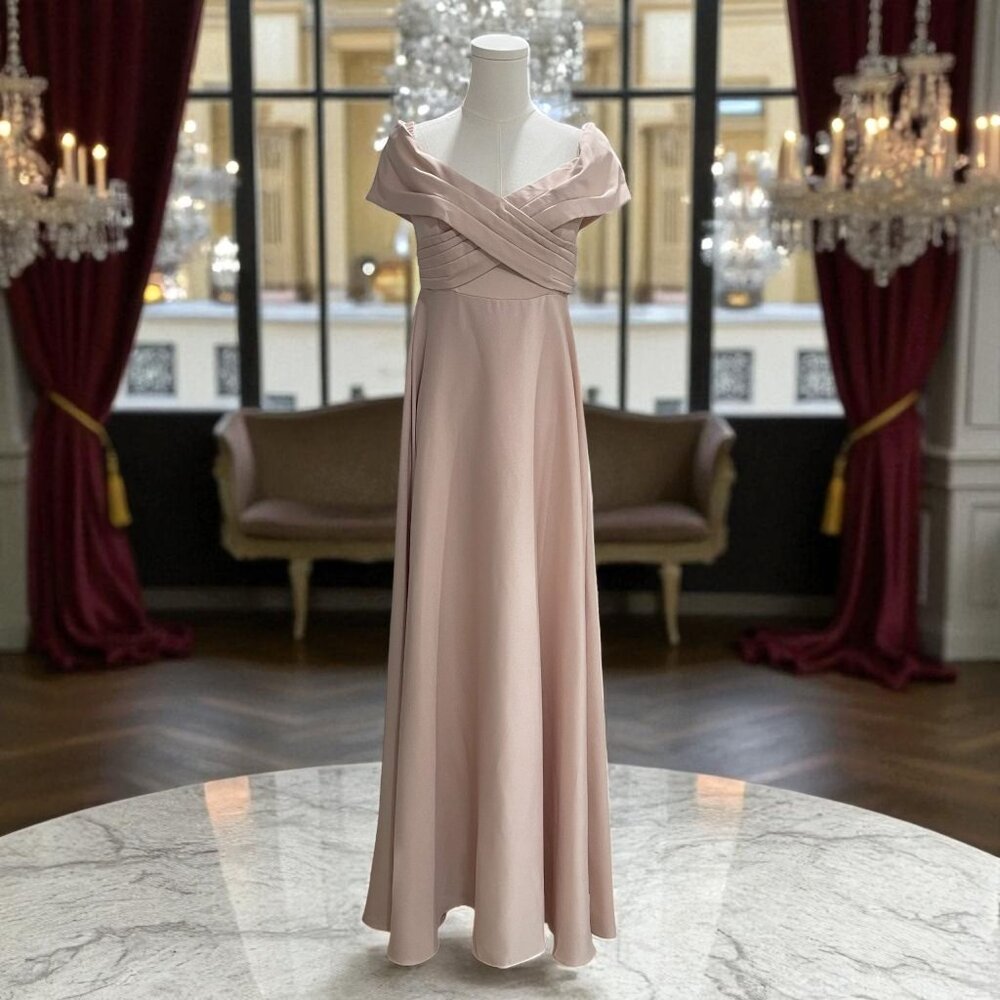Asos Edition Blush Maxi Dress Off Shoulder NWT Formal Wedding Guest Royalcore‎